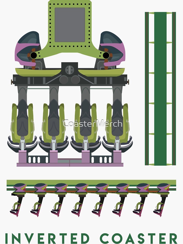 Thumbnail 3 of 3, Sticker, B&M Inverted Coaster Design - Raptor at Cedar Point designed and sold by CoasterMerch.