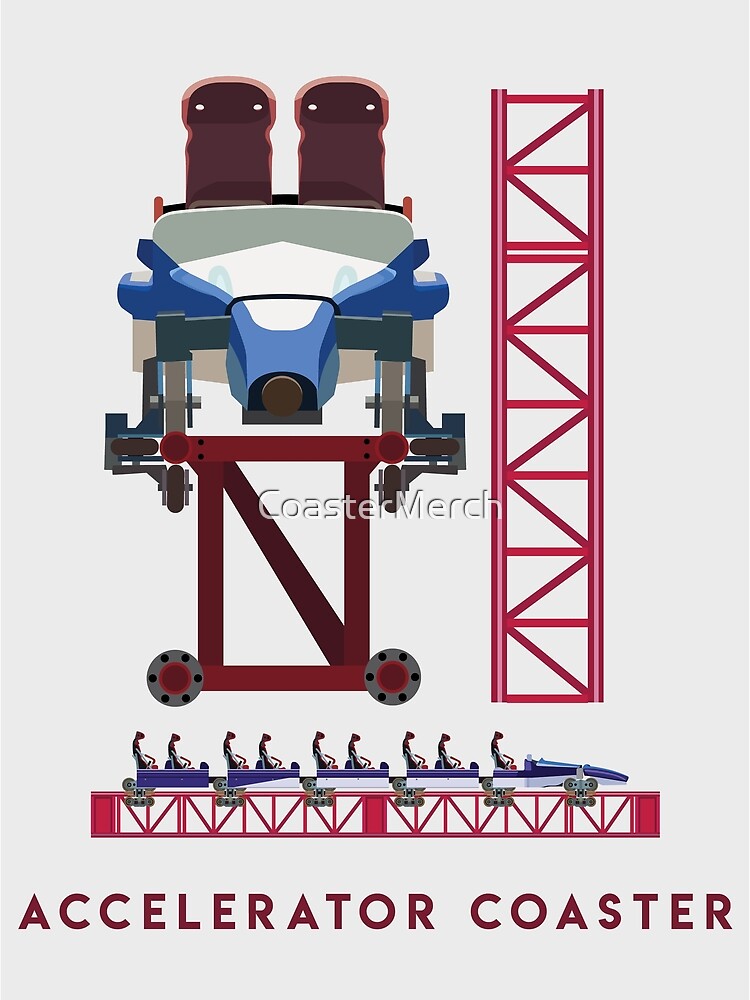 Discover Accelerator Coaster - Intamin Inspired Rocket Coaster Design Premium Matte Vertical Poster