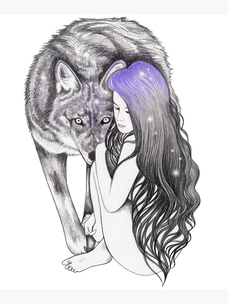 "Shadow Wolf" Mounted Print by andreahrnjak | Redbubble