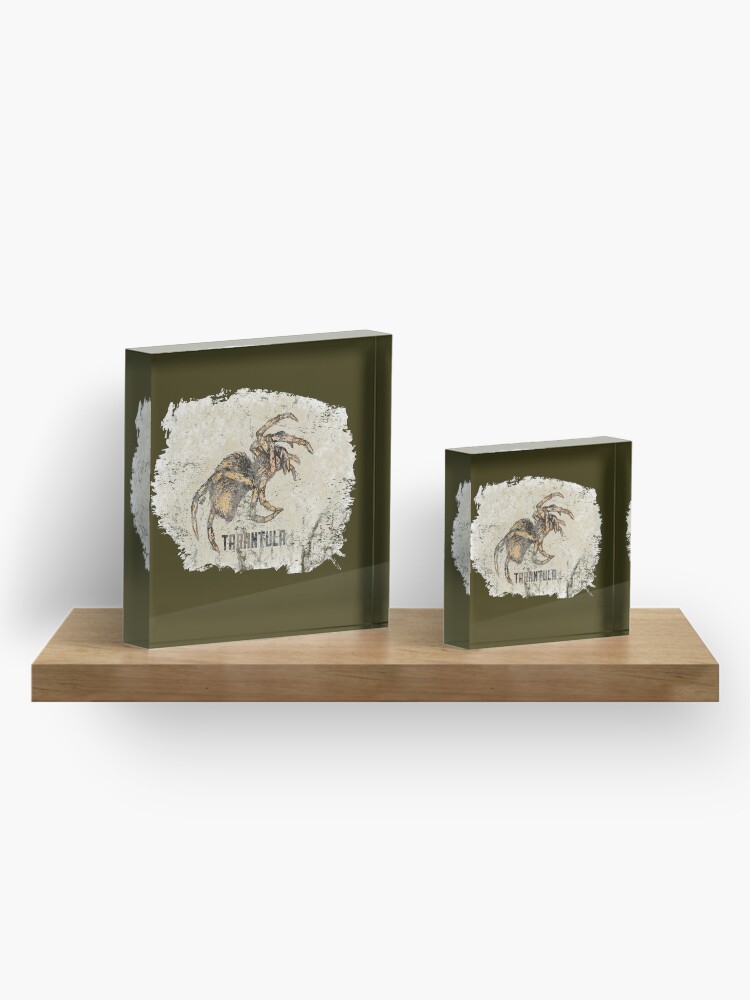 Alternate view of Tarantula Spider Lover Tarantula Pet Owner Vintage Arachnid Graphic Print Acrylic Block