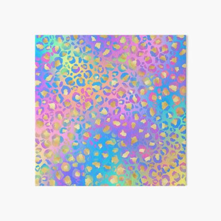 Neon Rainbow Colored Leopard Print Seamless Pattern Gradient