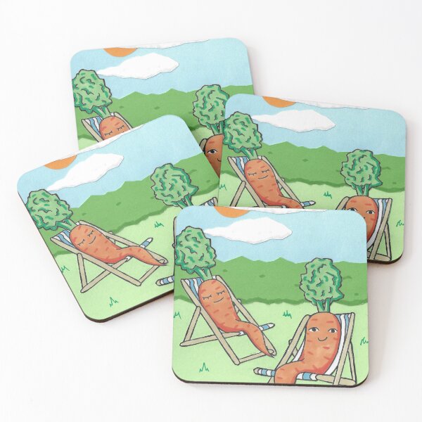 Item preview, sunbathin carrots (w background) designed and sold by Charis Woodrow.