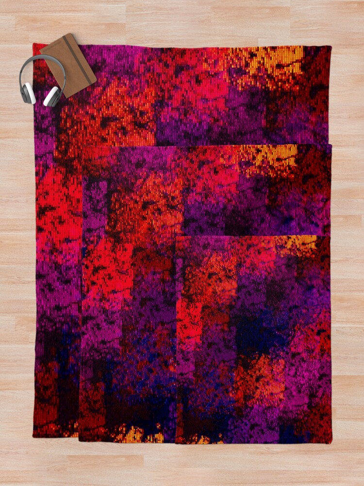 Alternate view of Crushed Velvet Grunge Print Throw Blanket