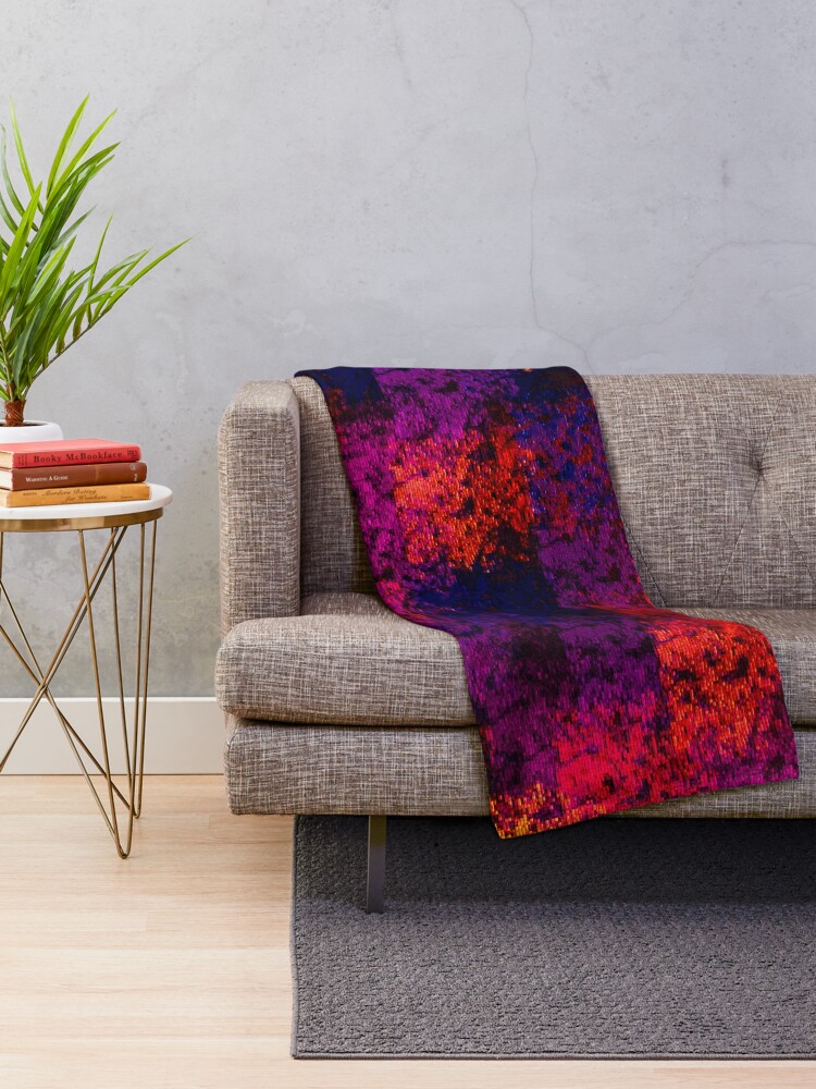Alternate view of Crushed Velvet Grunge Print Throw Blanket