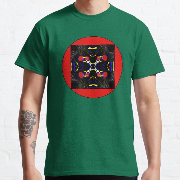 Graphisme geometrique multicolore sur fond noir Classic T-Shirt