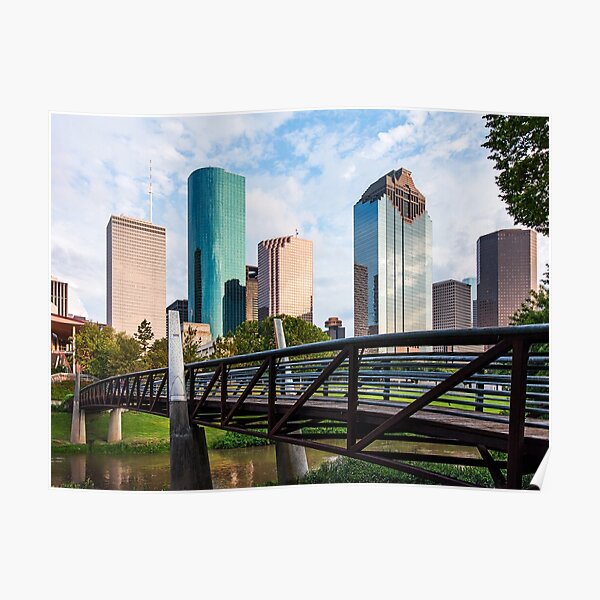 Houston Skyline lit up at night with Minute Maid Park Poster for Sale by  Raul Cano