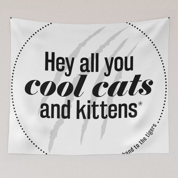 Item preview, Hey all you cool cats and kittens - black circle designed and sold by NakedLightBulb.