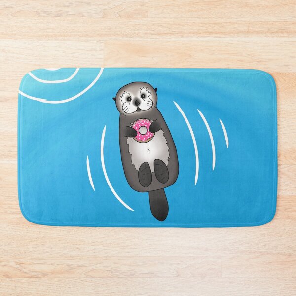 Item preview, Sea Otter with Donut - Cute Otter Holding Doughnut designed and sold by Pretty In Ink.