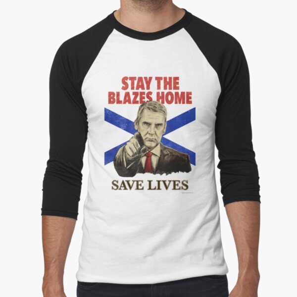 Stay the Blazes Home no background Baseball ¾ Sleeve T-Shirt