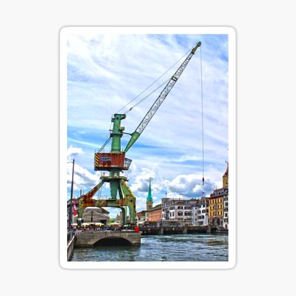 The port crane, Zurich, Switzerland Sticker