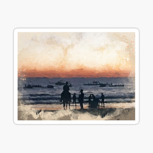 ANZAC Day Mooloolaba Beach Art Sticker