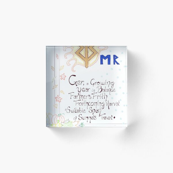 Ger, Rune of the Year Acrylic Block