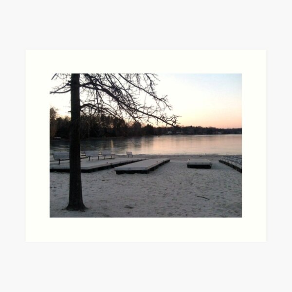 Item preview, A Pink Winter Sunset Over Frozen Pines Lake, Wayne NJ designed and sold by Jane Neill-Hancock.