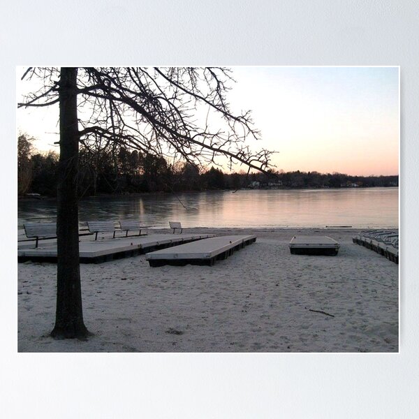 Item preview, A Pink Winter Sunset Over Frozen Pines Lake, Wayne NJ designed and sold by Jane Neill-Hancock.