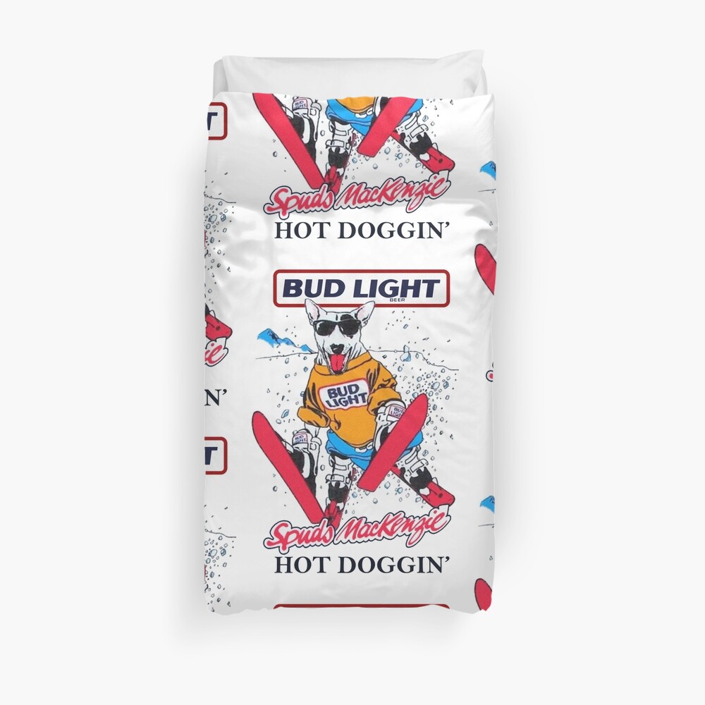 Spuds Mackenzie Snowboard (80s throwback) Duvet Cover