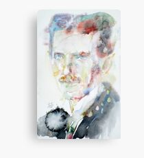 NIKOLA TESLA - watercolor portrait.3 Metal Print