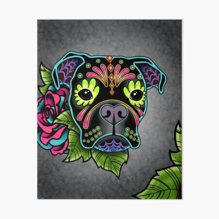 Tag Der Toten Englisch Bulldog Sugar Skull Hund Galeriedruck Von Prettyinink Redbubble