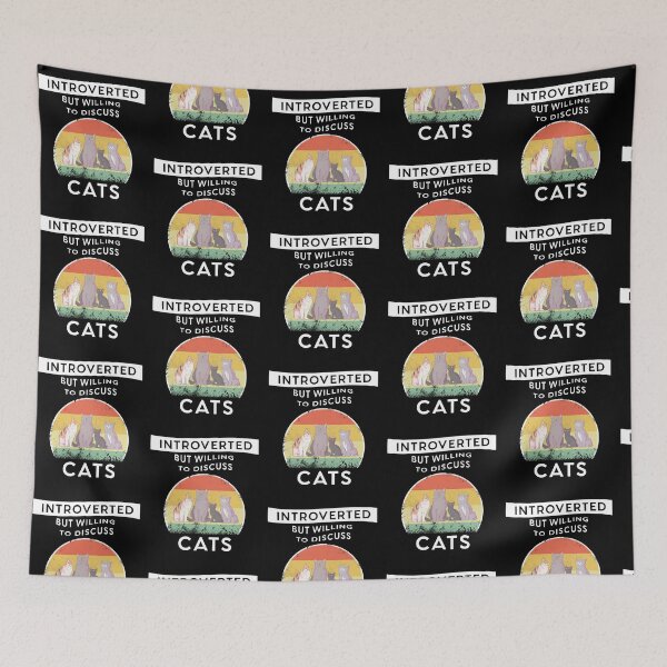 Item preview, Introverted But Willing to Discuss Cats, Introvert Gift for Cat Lovers, Best friends, Cat Moms, Cat Dads designed and sold by fatamyfan1.