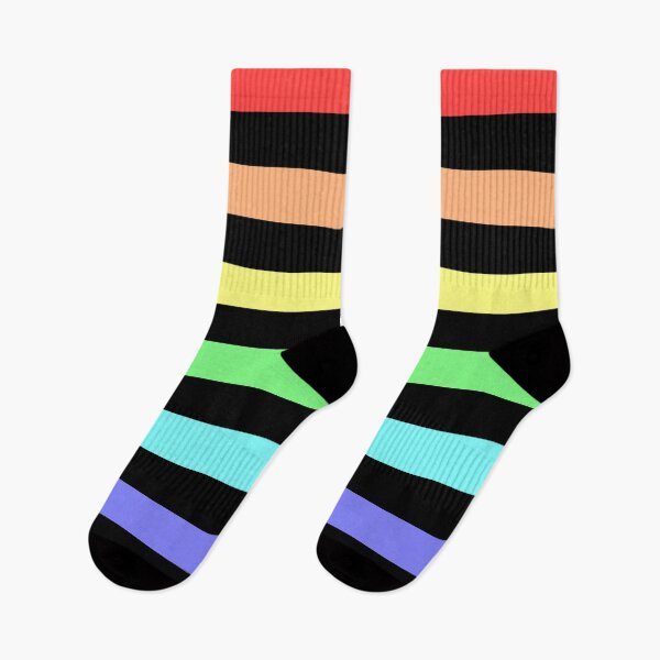 Item preview, Basic Chunky Stripes - Rainbow on Black designed and sold by TheFrostedDonut.