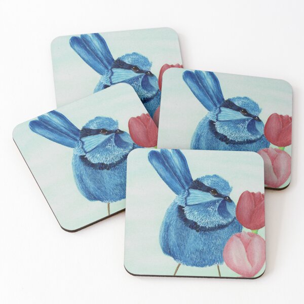 Item preview, Blue Wren with Tulips  designed and sold by Deb Webb.