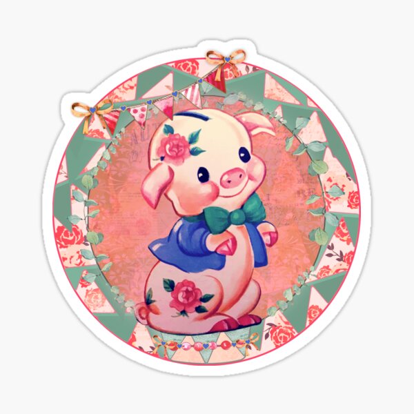 Item preview, Little China Pig, so kawaii, so kitschy, so sweet. Let his smile bring you cheer! designed and sold by CirqueBizerk.