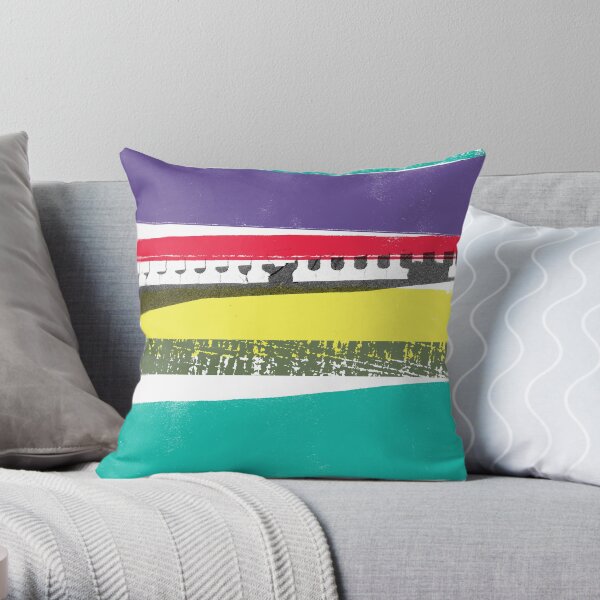 Strips of Colour Throw Pillow