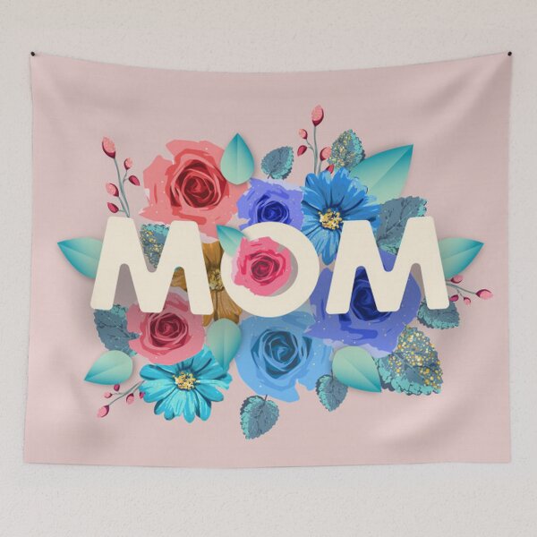 Aperçu de l'œuvre Fête des mères - Floral élégant sur fond rose créée et vendue par pugmom4.