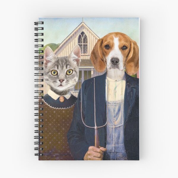 Item preview, American Gothic Cat and Dog mashup designed and sold by MindChirp.