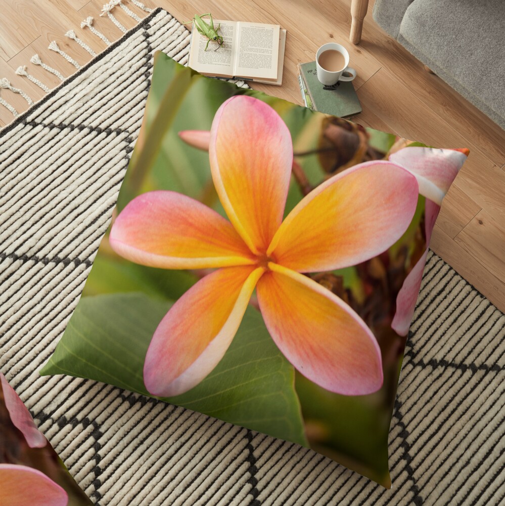 Frangipani - square I Floor Pillow