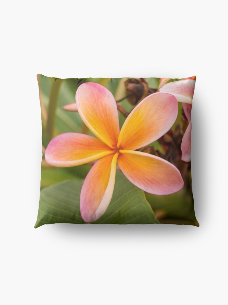 Alternate view of Frangipani - square I Floor Pillow