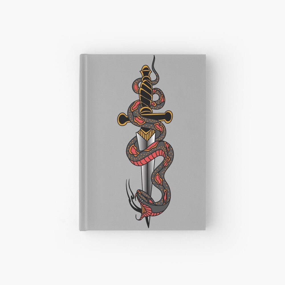 Amerikanische Traditionelle Schlange Und Schwert Spiralblock Von Jessimk Redbubble