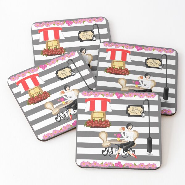 Item preview, Cafe Belle Vie - Grey Stripes designed and sold by Ardelune.