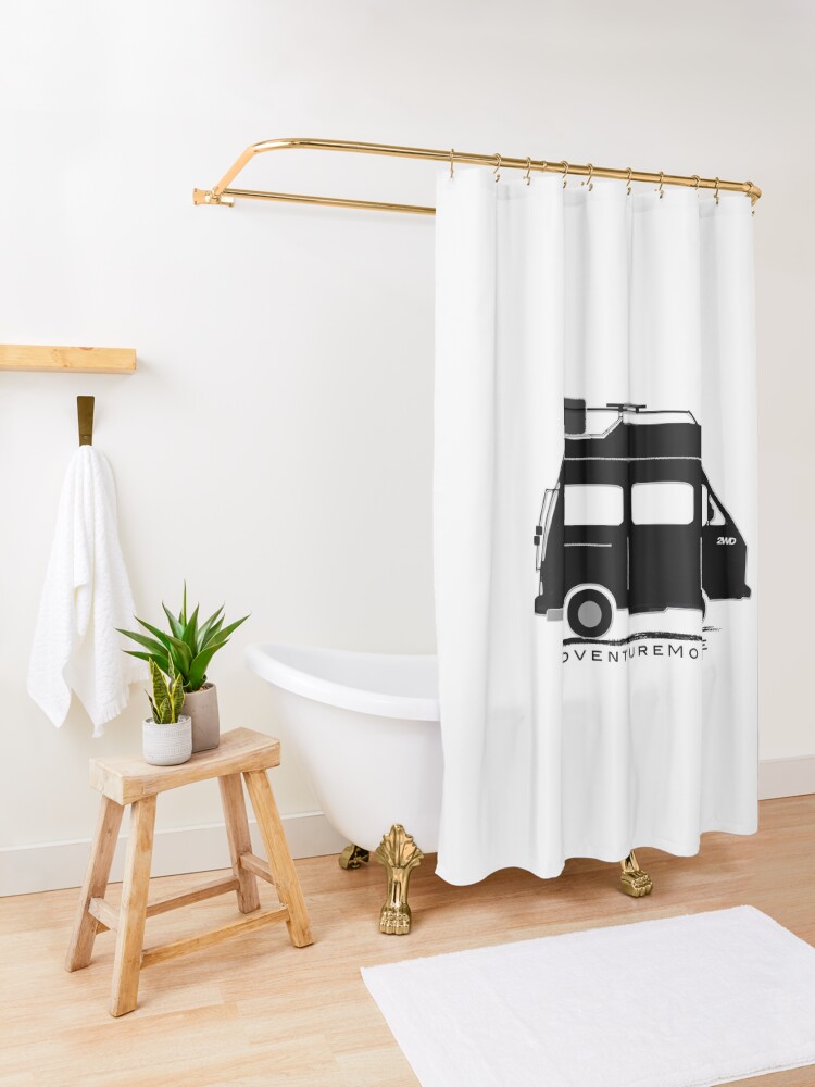 Alternate view of The Florida Fatwesty Adventure Campervan Shower Curtain