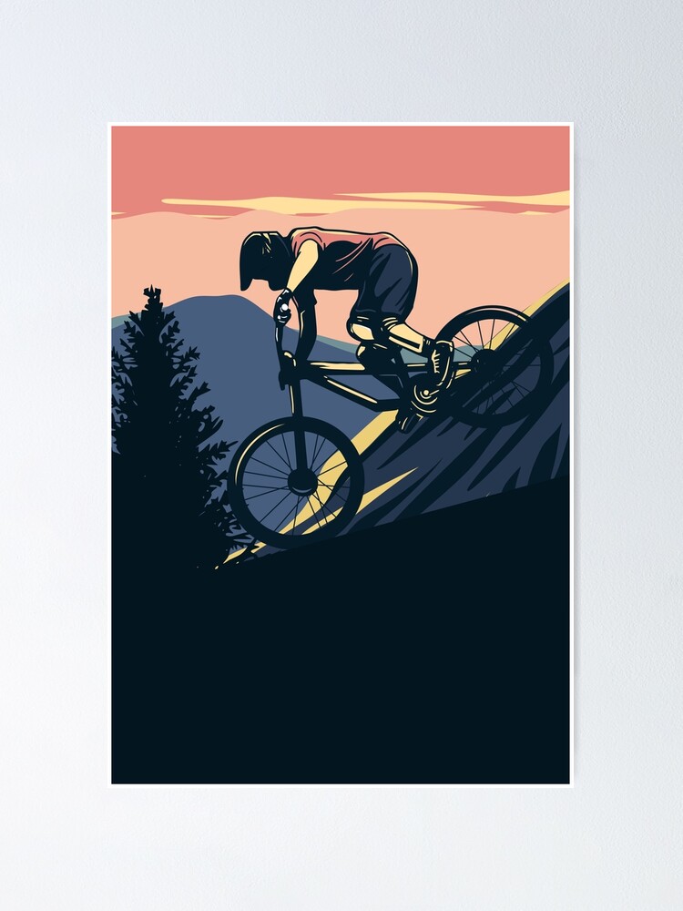 Pegatina for Sale con la obra «Aventura Descenso Bicicleta de montaña» de  Vector Scout