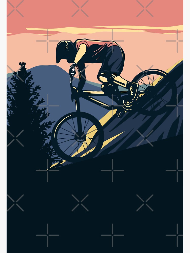 Pegatina for Sale con la obra «Aventura Descenso Bicicleta de montaña» de  Vector Scout