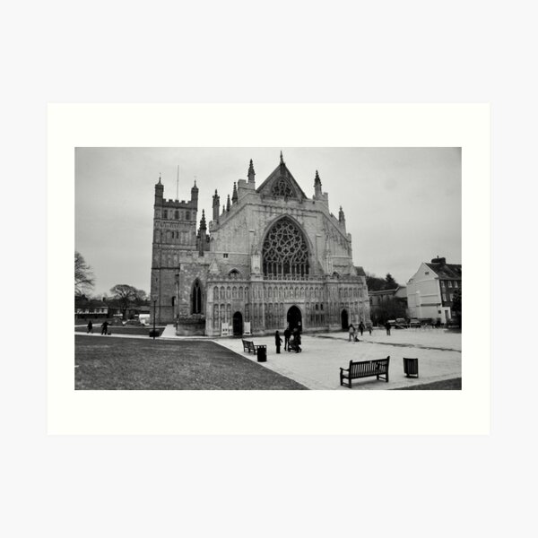 Exeter Cathedral Green In Winter Art Print
