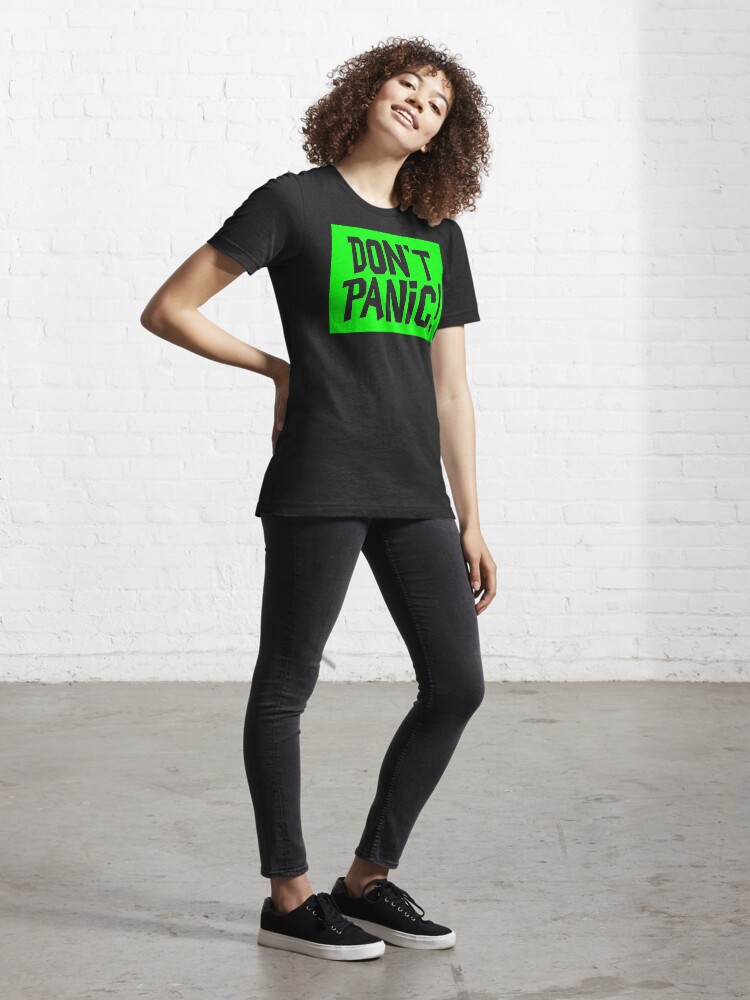 Alternate view of NDVH Don't Panic - Green 2 H2G2 Essential T-Shirt