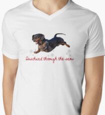 Daschund Through The Snow Men's V-Neck T-Shirt