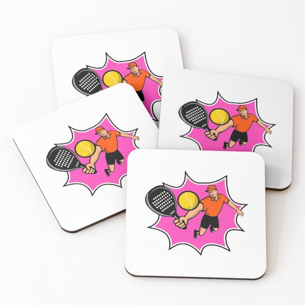 Item preview, Padel Player With Racquet Jumping Bll Retro Mascot designed and sold by patrimonio.