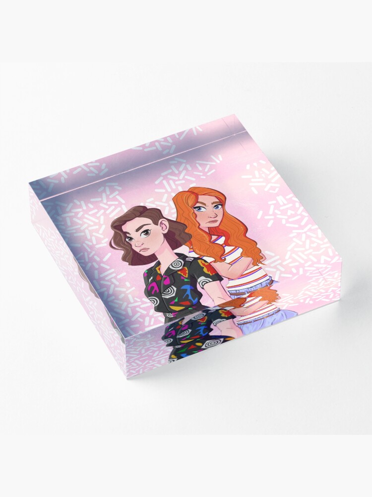 Alternate view of I Dump Your Ass - Stranger Things Best friends - Max and Eleven Fan Art Acrylic Block