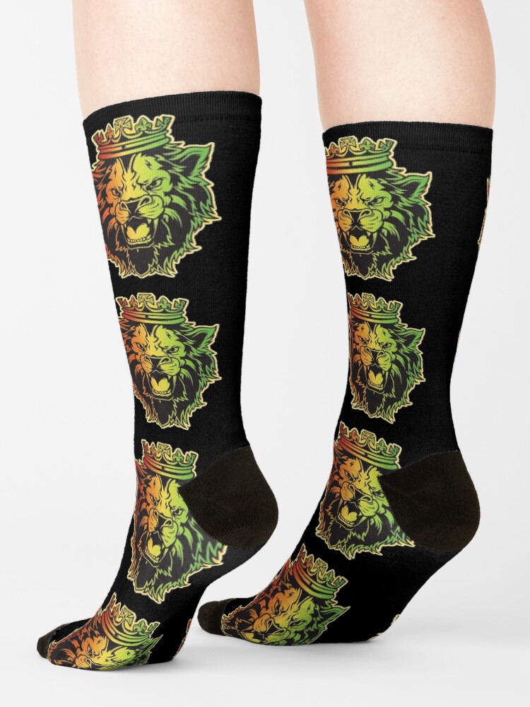 Alternate view of Lion Of Judah Rasta Dreads Roots Reggae Jamaica Culture Socks