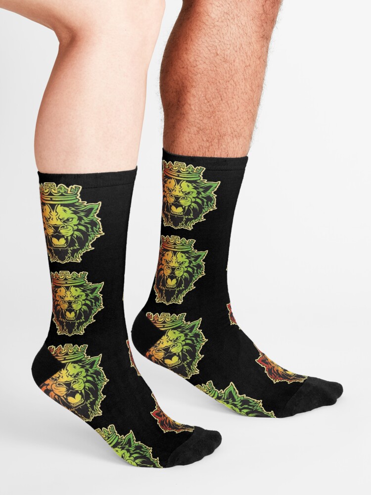 Alternate view of Lion Of Judah Rasta Dreads Roots Reggae Jamaica Culture Socks