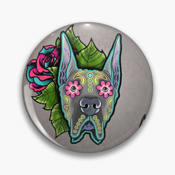 Item preview, Great Dane - Cropped Ear Edition - Day of the Dead Sugar Skull Dog designed and sold by Pretty In Ink.