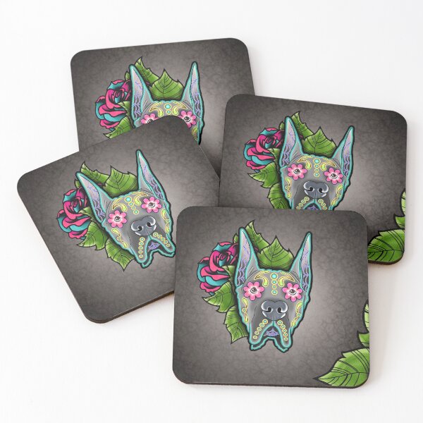 Item preview, Great Dane - Cropped Ear Edition - Day of the Dead Sugar Skull Dog designed and sold by Pretty In Ink.