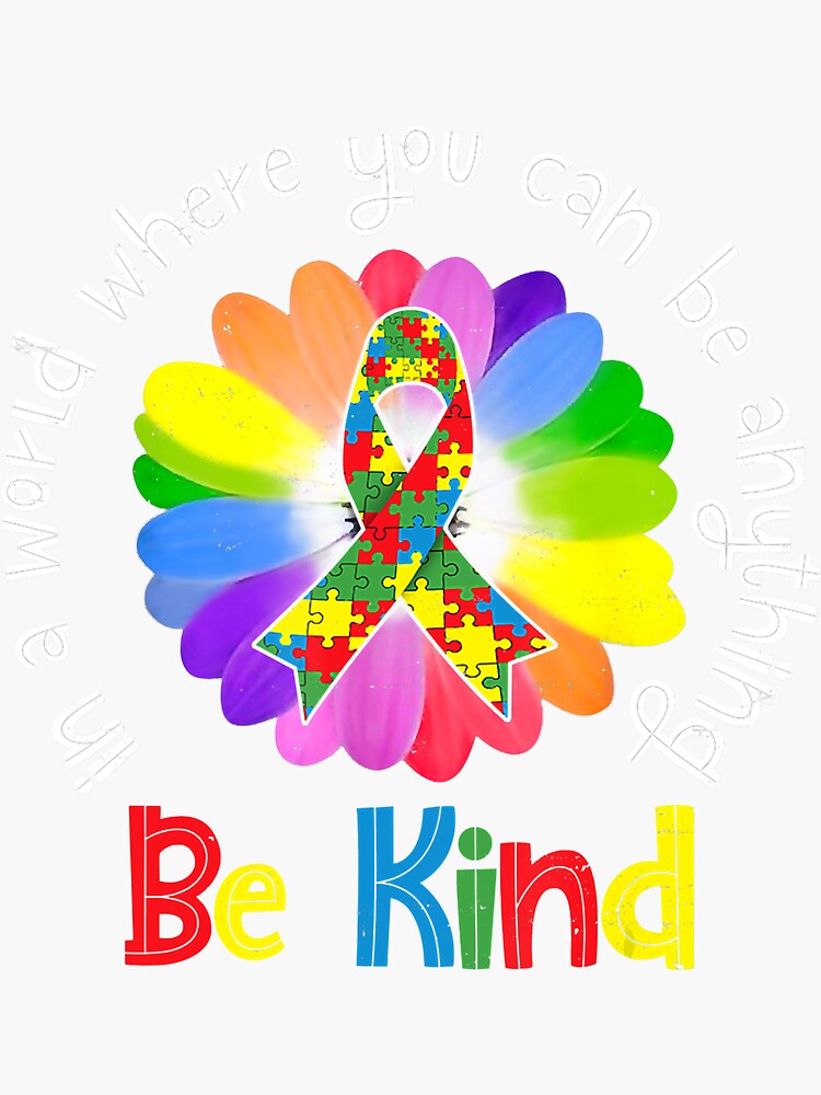 "Daisy Flower Autism Awareness Kindness Ribbon Autism" Sticker for Sale