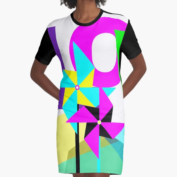 NEON LOVE Print Graphic T-Shirt Dress