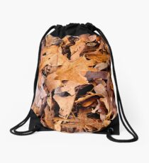 Winter Leaves Camo Drawstring Bag
