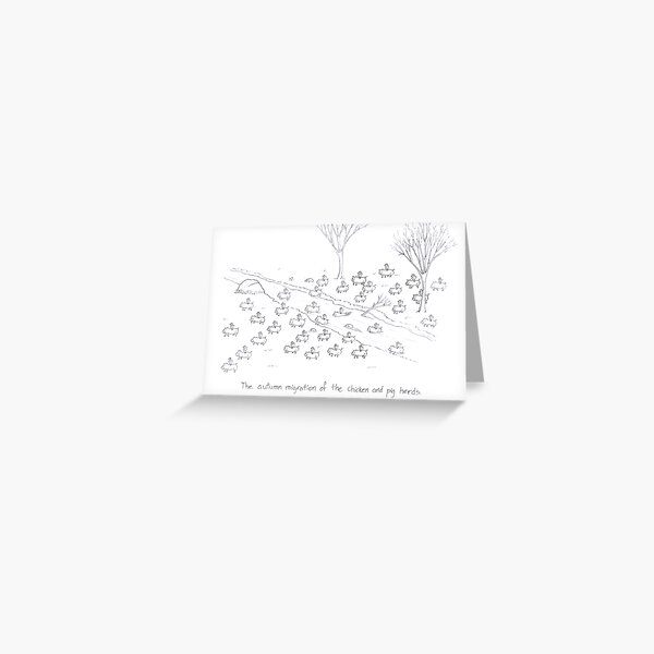The Great Chicken/Pig Migration Greeting Card