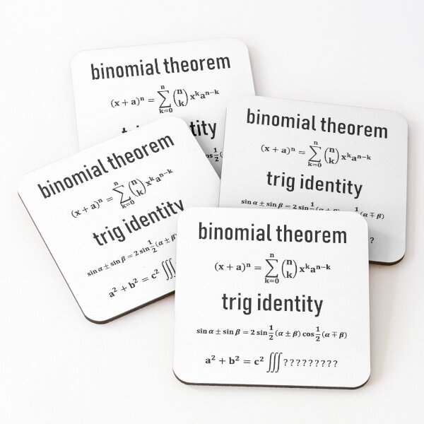 Item preview, Funny Mathematical equations gift. Binomial Theorem, Trig Identity designed and sold by GR-ART.