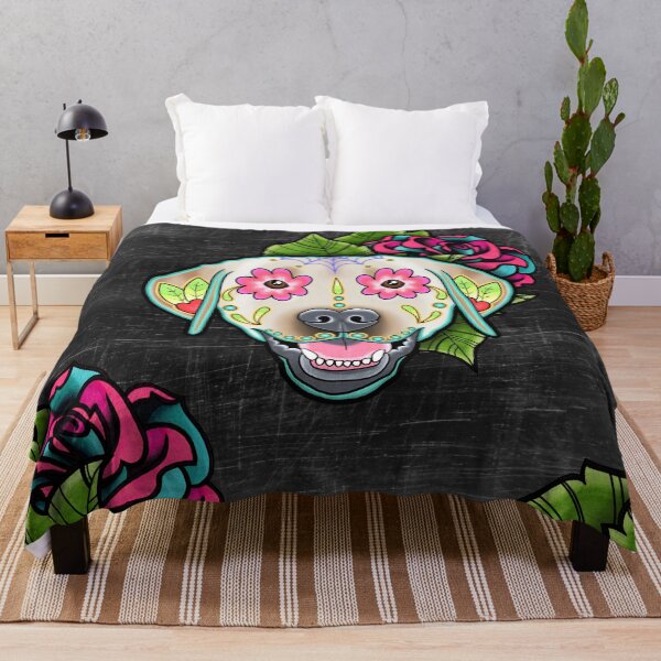 Item preview, Labrador Retriever in Yellow - Day of the Dead Lab Sugar Skull Dog designed and sold by Pretty In Ink.